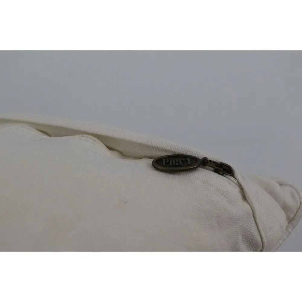 Pier 1 Embroidered Throw Pillow Flawed